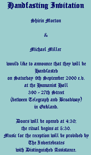 Shirin Morton and Michael Miller Handfasted